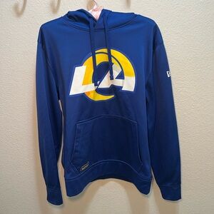 NFL Los Angeles Rams Blue Hoodie with Yellow and White Logo Football, Sporty